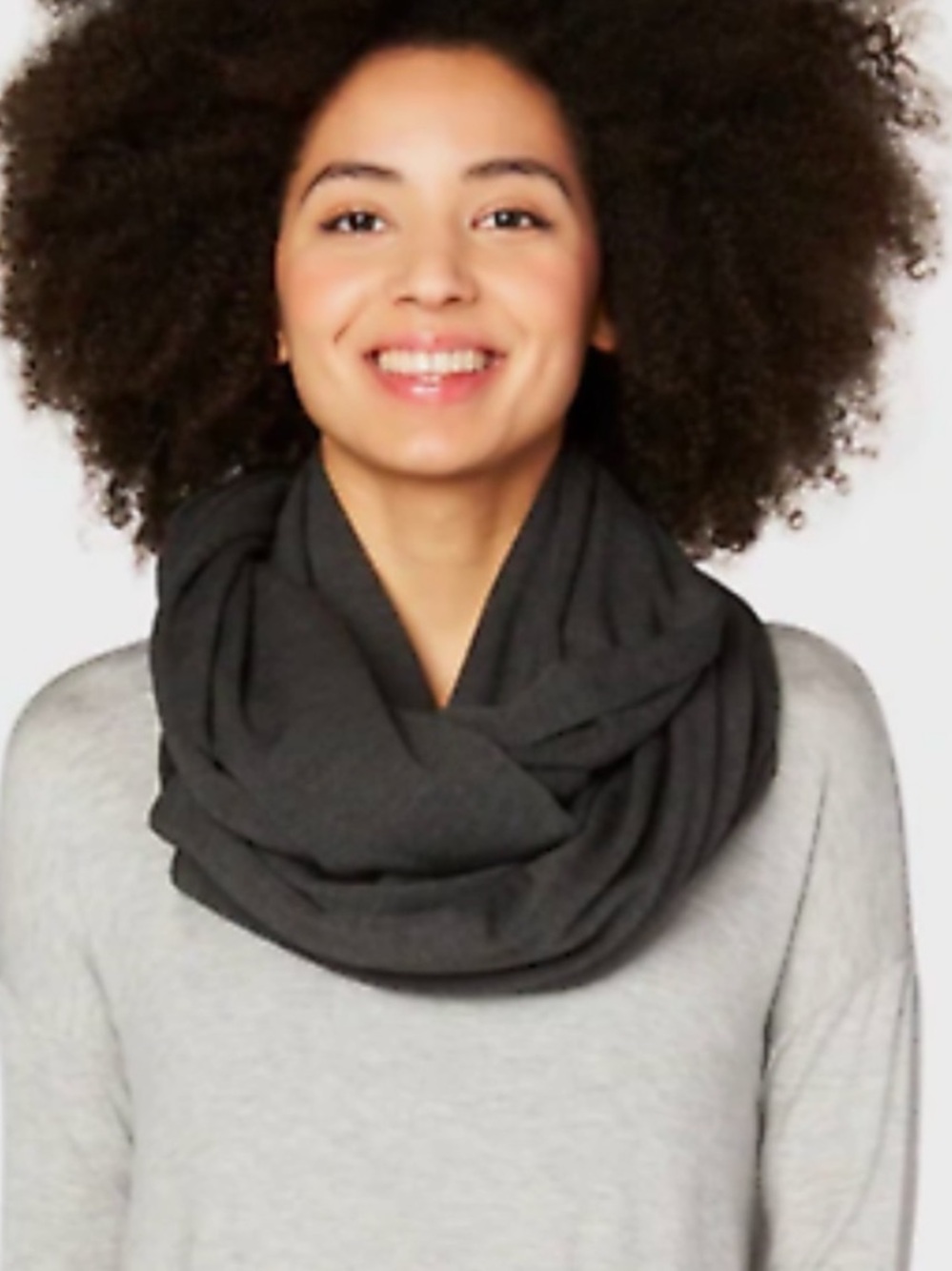 Beyond Yoga Black Hidden Pocket Infinity Scarf